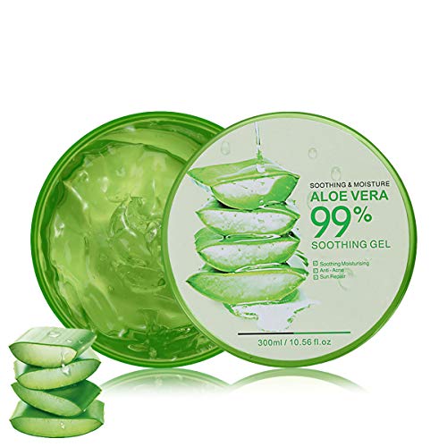 Aloe Vera Gel 300ml Natürliche beruhigende und pflegende Feuchtigkeitscreme Bio Creme 99% Pur,...