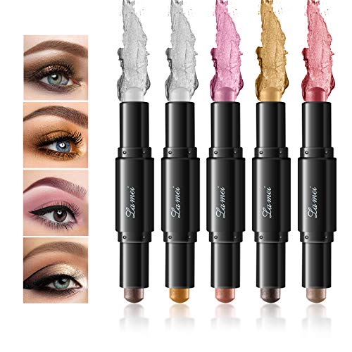 Freeorr 10 Farben Lidschatten Stick, Glitter Lidschatten Stift Set Schimmer Shiny Lidschatten Double...
