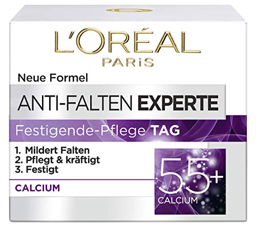 L'Oréal Paris Anti-Falten Experte Tagescreme 55+, Anti-Age Feuchtigkeitspflege mit Calcium, mildert...