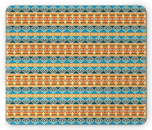 Tribal Mouse Pad, Ethnisches geometrisches Muster Primitive Kultur Inspirationen Verzierte...